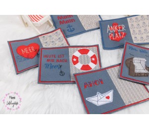 Stickserie ITH Mug Rugs - Maritim 2